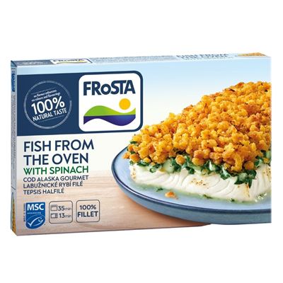 Labužnické rybí filé se špenátem mražené 12x360g Frosta