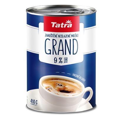 Kondenzované neslazené mléko 9% Grand 1x410g Tatra