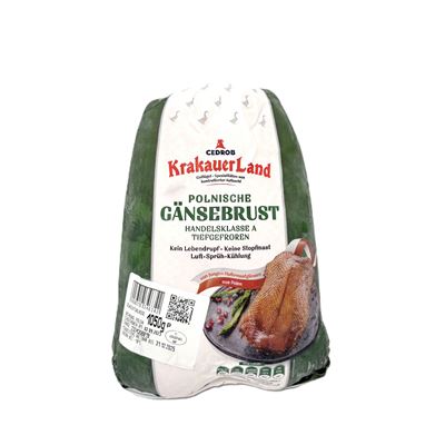 Husí prsa s kostí a kůží mražené 1x14,7kg (14x1050g) PL