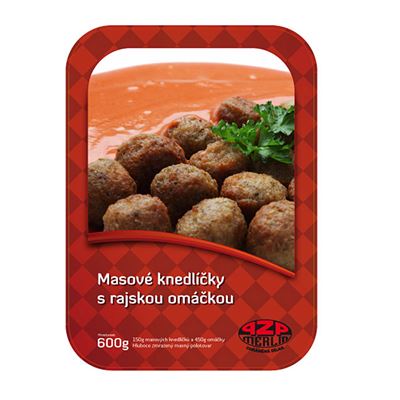 Masové knedlíky v rajské omáčce mražené 8x600g Merlin