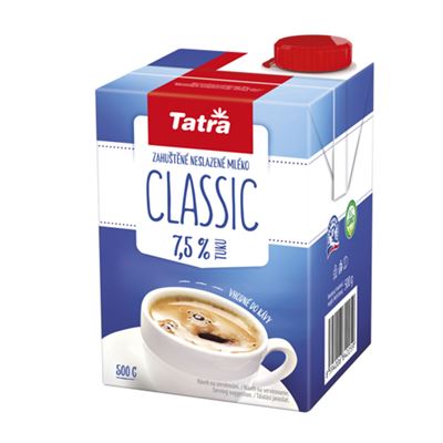 Kondenzované neslazené mléko 7,5% Classic 1x500g Tatra