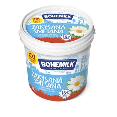 Zakysaná smetana 16% chlazená 1x1kg Bohemilk