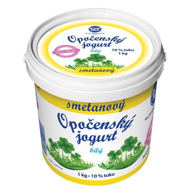 Jogurt bílý smetanový extra hustý 10% chlazený 1x1kg Bohemilk
