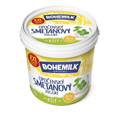 Jogurt bílý smetanový extra hustý 10% chlazený 1x1kg Bohemilk