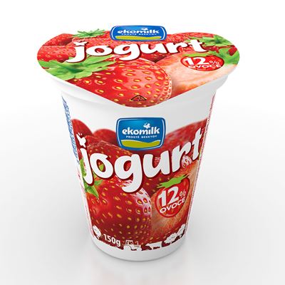 Ovocný jogurt jahoda 2,7% chlazený 10x150g Ekomilk