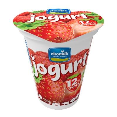 Ovocný jogurt jahoda 2,7% chlazený 10x150g Ekomilk