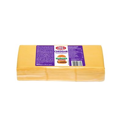 Cheddar tavené plátky chlazené PL 1x1033g Mlekovita