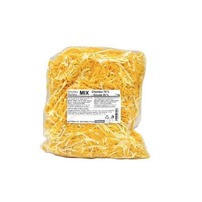 Mix strouhaných sýrů Gouda Cheddar chlazený 1x1kg Němcova selská mlékárna