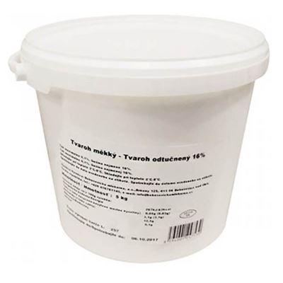 Měkký tvaroh sušina 0,5% tuku kbelík chlazený 1x5kg