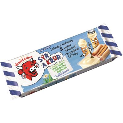 Tavený sýr a trvanlivé pečivo chlazené Veselá kráva Sýr a Křup 20x35g