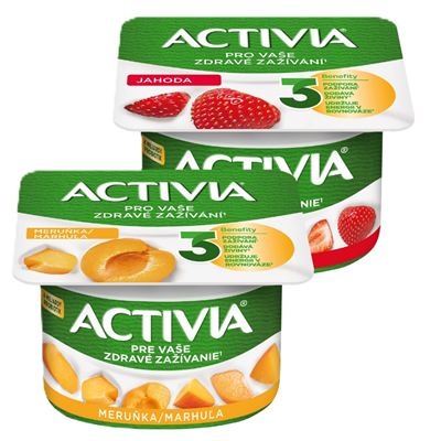 Activia mix jahoda meruňka chlazená 24x120g Danone
