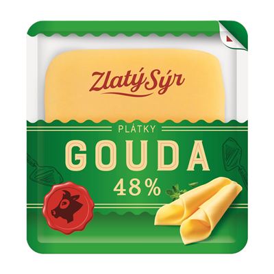 Gouda 48% plátky chlazená CZ 30x100g Zlatý sýr