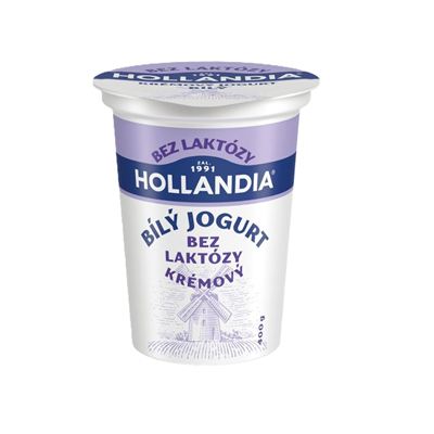 Bezlaktózový jogurt bílý chlazený 12x400g Hollandia