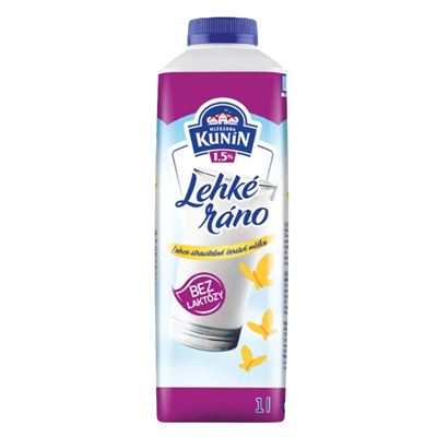 Mléko Lehké ráno bezlaktózové čerstvé 1,5% Kunín 9x1l