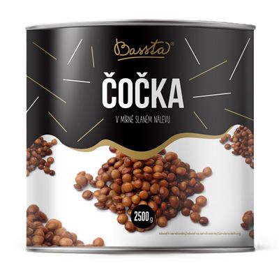 Čočka hnědá v nálevu 1x2,5kg Bassta