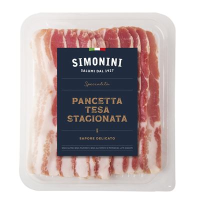 Pancetta Tesa Stagionata plátky chlazené 1x500g Simonini