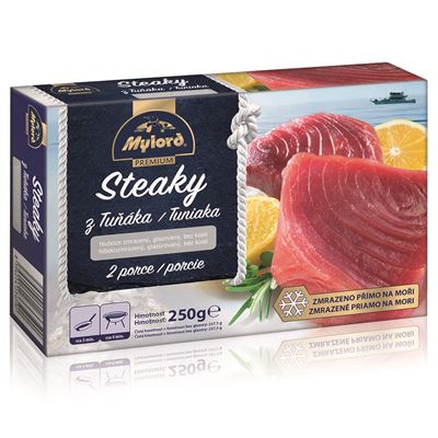 Tuňák žlutoploutvý steak mražený 20x250g Mylord Premium