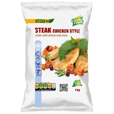 Vegan alternativa kuřecího masa plátek (řízek) mražený 3x1kg Goody Foody