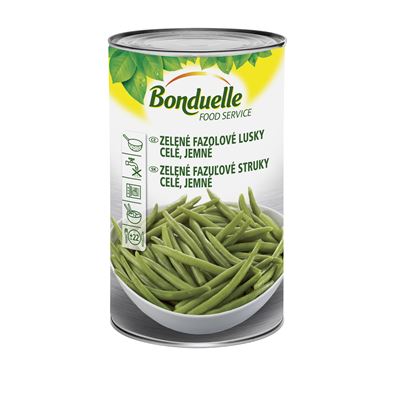 Zelené fazolové lusky celé jemné 1x4000g Bonguelle