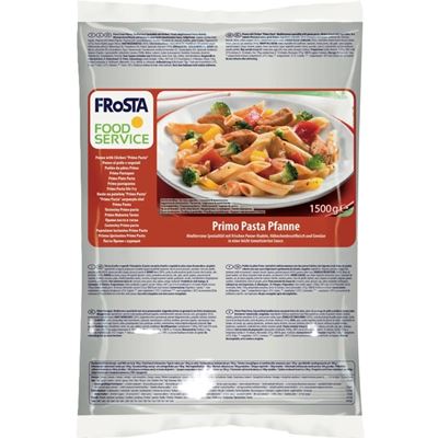 Penne s kuřecím masem mražené 1x1,5kg Frosta