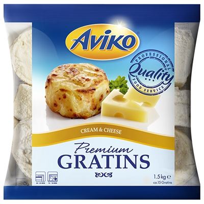 Gratinované brambory s tvrdým sýrem a smetanou mražené 1x1,5kg Aviko