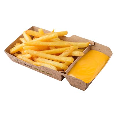 Krabička na hranolkys přihrádkou pro dip 1x60ks FarmFrites