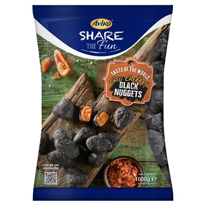 Čedarové černé pikantní nugety (uhlíky) mražené 1x1kg Aviko