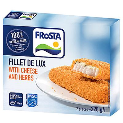 Obalované filé porce se sýrem (Filé De Lux) mražené 10x220g Frosta