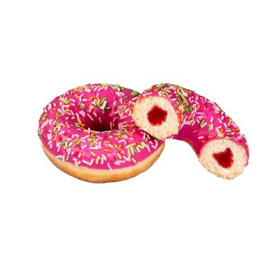 Donut s jahodovou náplní mražený 36x70g Dooti Donuts