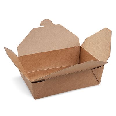 Papírový menubox na jídlo s chlopněmi 1800 ml kraft 1x50ks Wimex