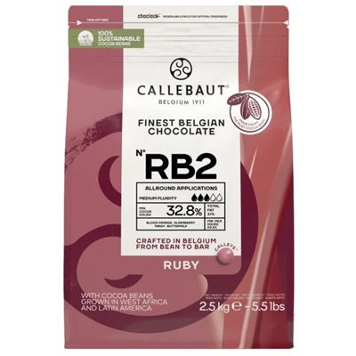 Čokoláda růžová Ruby 32,8% čočky 1x2,5kg Callebaut