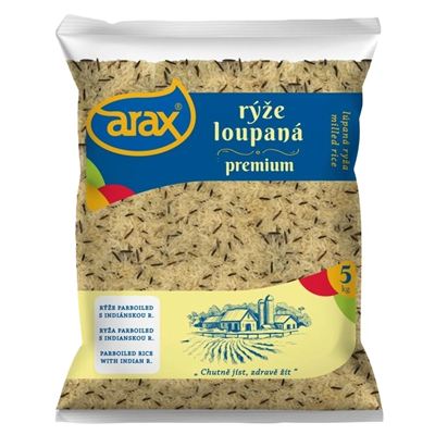 Rýže parboiled dlouhozrnná s indiánskou rýží 1x5kg Arax
