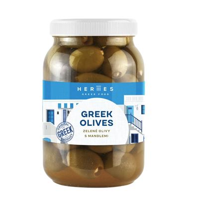 Olivy zelené řecké s mandlí 1x600g Hermes
