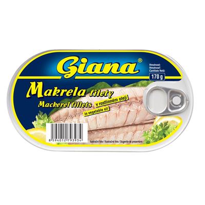 Makrela filety v rostlinném oleji 12x170g Giana