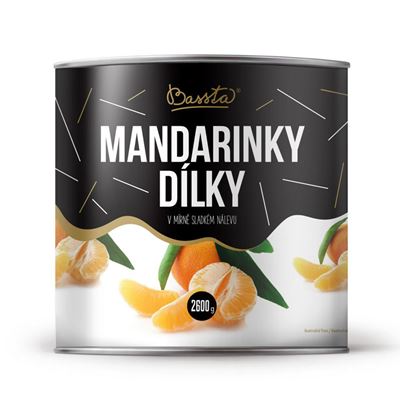 Mandarinky loupané dílky kompot 1x2,6kg Bassta