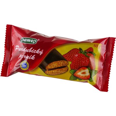 Perník s jahodovou náplní 40x60g Pamep