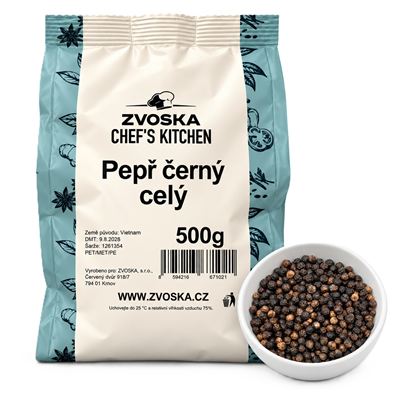 Pepř černý celý 1x500g Zvoska Chef's Kitchen