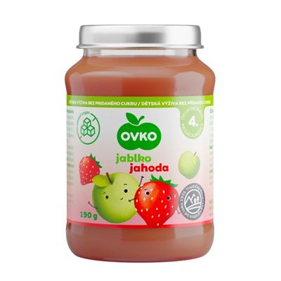 Ovocná přesnídávka jablko jahoda sklenice 12x190g OVKO