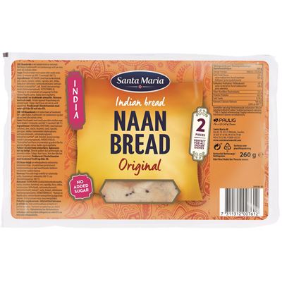 Naan indický chléb original 8x260g Santa Maria