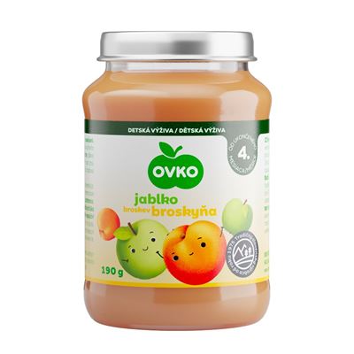 Ovocná přesnídávka jablko broskev 12x190g OVKO
