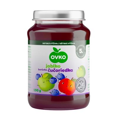 Ovocná přesnídávka jablko borůvka 12x190g OVKO