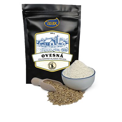 Mouka ovesná celozrnná bezlepková hladká 12x300g Arax