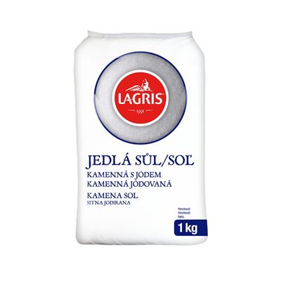 Sůl jedlá s jódem 12x1kg Lagris