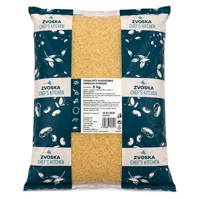 Rýže dlouhozrnná parboiled standard 1x5kg Zvoska Chef's Kitchen