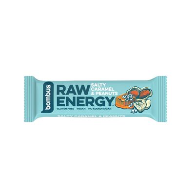Tyčinka Raw energy slaný karamel a arašídy 20x50g Bombus