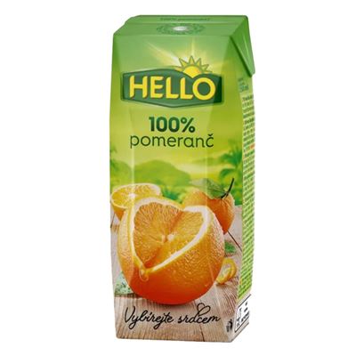 Pitíčko Pomerančová šťáva 100% 18x250ml Hello