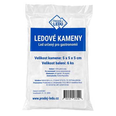 Ledové kameny 5x5cm mražené 1x6ks