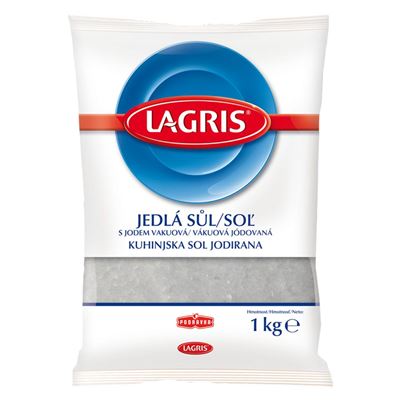 Sůl jedlá s jódem 12x1kg Lagris